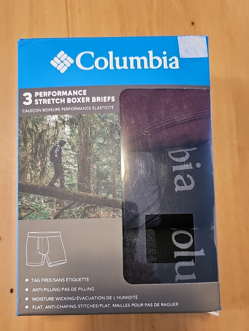 Columbia 3-Pack Stretch Boxer Briefs - Blue, Black, Maroon